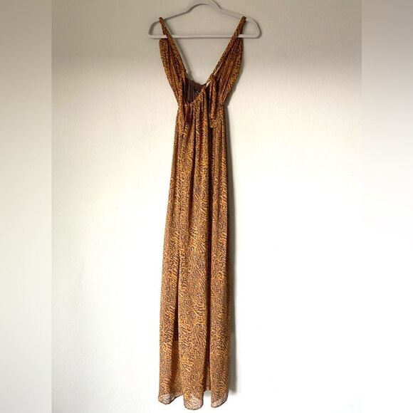 Rodebjer Tank Maxi Orange Brown Dress Tiger Print Backless Size M - Picture 7 of 11